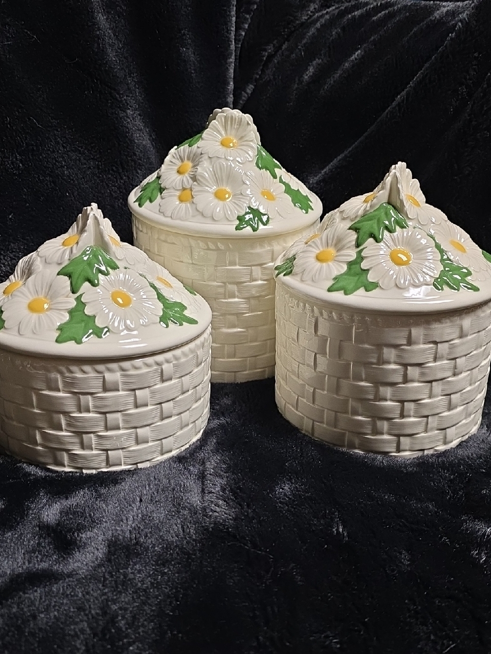 Ceramic Daisy Canister Set